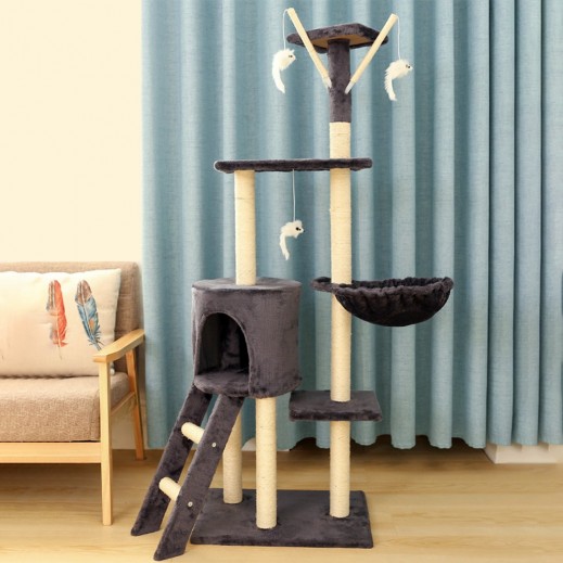 Pet Tower With Hooded House - delivered by Taw9eel Fast