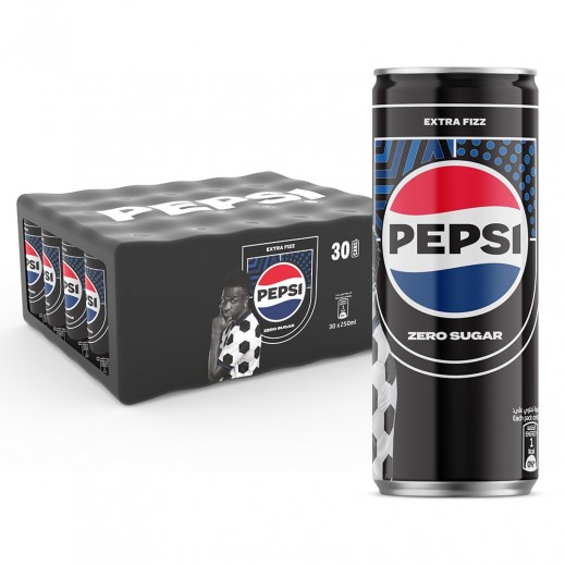 Pepsi Zero Sugar Soft Drink Can 30 x 250ml