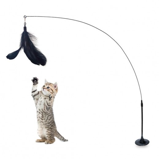 Rehtrad Cat Teaser Rod Toy Interactive Cat Toy - delivered by Taw9eel Fast