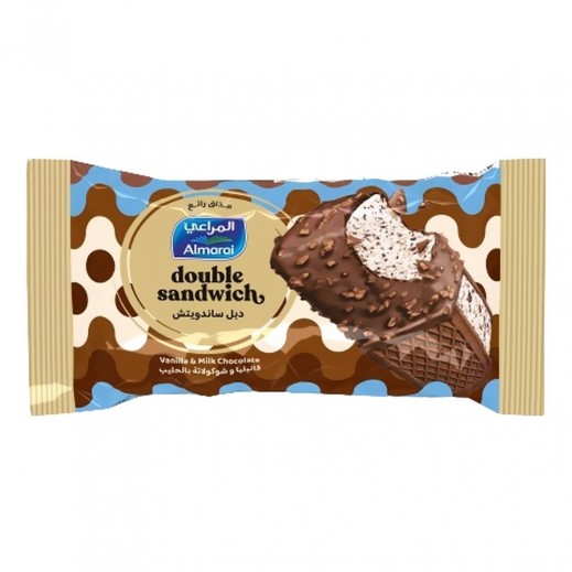 Almarai Vanilla Double Sandwich Ice Cream 100ml - delivered by Taw9eel Fast