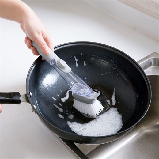 Utensil Cleaning Brush + Refillable Liquid Dispenser By Tawfeer - delivered by Taw9eel Fast