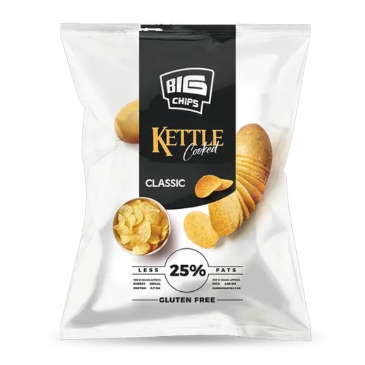 Big Chips Kettle Cooked Classic Gluten Free Classic 110 g - delivered by Taw9eel Fast