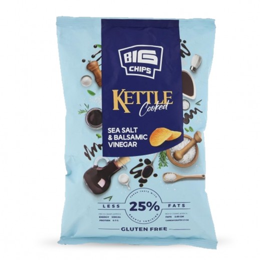 Big Chips Kettle Cooked Classic Gluten Free Sea Salt & Balsamin Vinegar 110 g - delivered by Taw9eel Fast