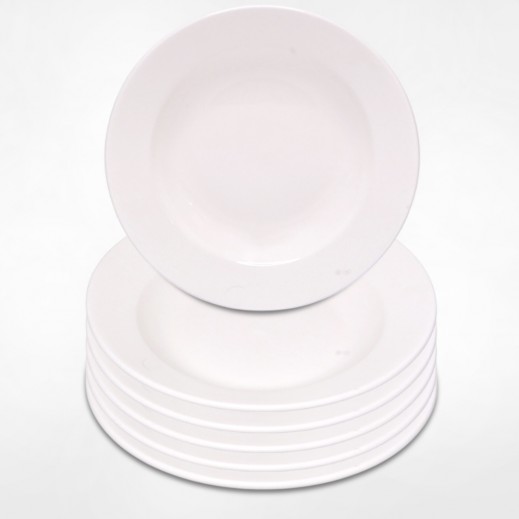 Set of 6 Deep Bowls – White Porcelain