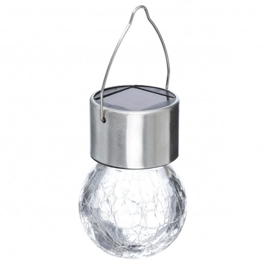 Atmosphera Marty Hanging Solar Lamp Steel and Glass - Silver - delivered by Taw9eel within 1 working day 