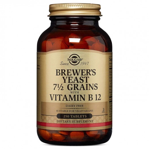 Solgar Brewer's Yeast Grains with Vitamin B12 (250 Tablets)