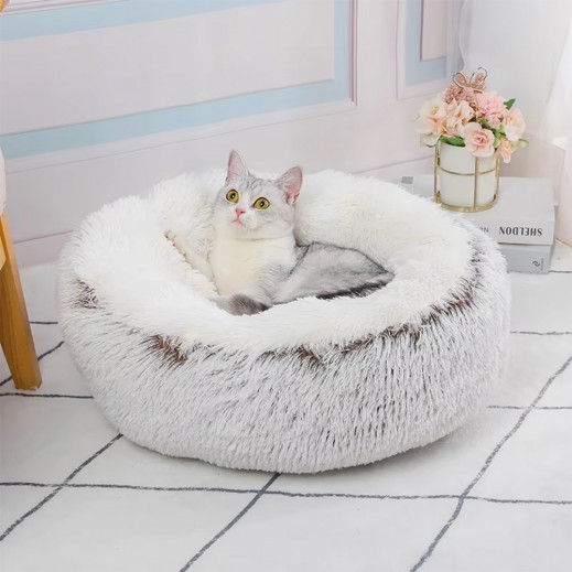 Round Plush Pet Bed 50cm - delivered by Taw9eel Fast