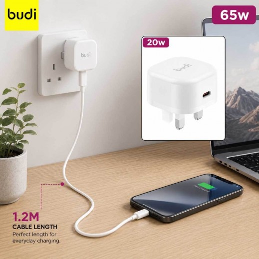 20W Home Charger + 65W Type C to Type C Cable by Budi