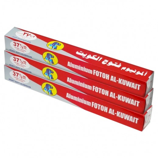 Fotoh Al-Kuwait Aluminium Foil (7.62 m x 45 cm) 3 Pieces - delivered by Taw9eel Fast