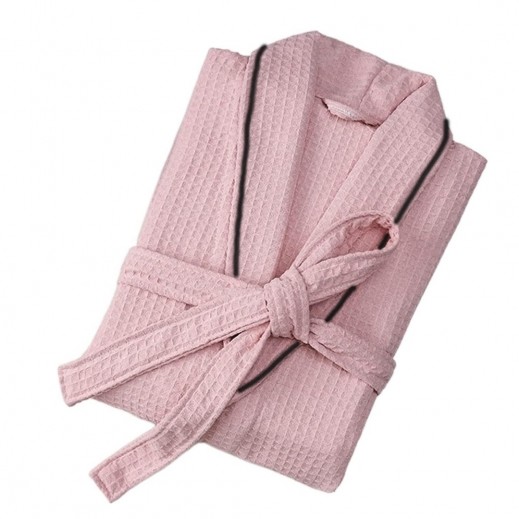 Waffle Bathrobe For Women Pink - delivered by Taw9eel Fast