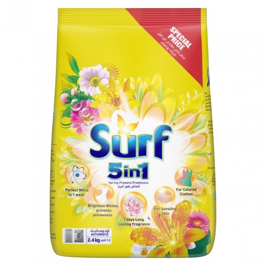 Surf Automatic Spring Flower Freshness Powder Detergent 2.4 Kg - delivered by Taw9eel Fast