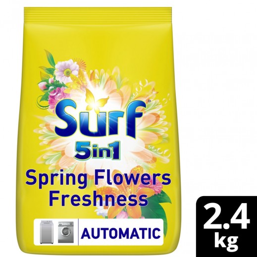 Surf Automatic Spring Flower Freshness Powder Detergent 2.4 Kg - delivered by Taw9eel Fast