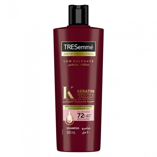 TRESEmmé Keratin Smooth Shampoo with Argan Oil for Dry & Frizzy Hair 400 ml - delivered by Taw9eel Fast
