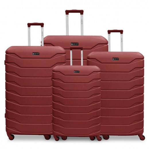 Golden Trip Armoury Abs Expandable Luggage Set Burgundy 20 - 24 - 32 - 38" - 4 Pieces - delivered by Aura International within 48 hours 
