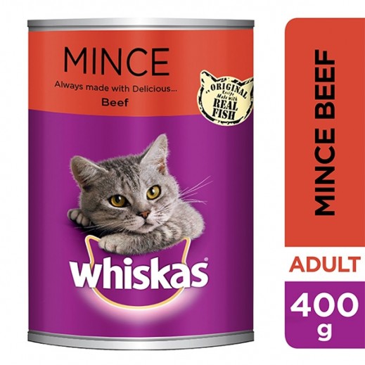 Whiskas Adult Cat Food Tasty Mince Beef 400 g - delivered by Taw9eel Fast