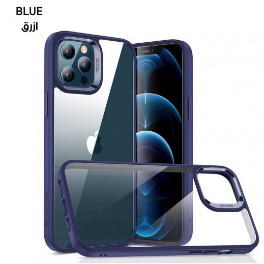 ESR Classic Hybrid bumper Clear back case for iPhone 12/12 Pro – Blue