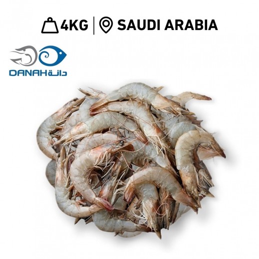 Danah Fresh Saudi Farmed Medium Shrimps 4 kg  - delivered by Danah Fish within 6 working hours