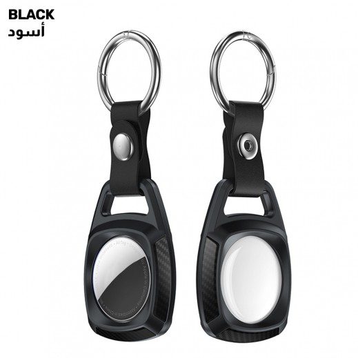 Buy Hishell TPU Carbon Fiber AirTag Case with Keychain توصيل