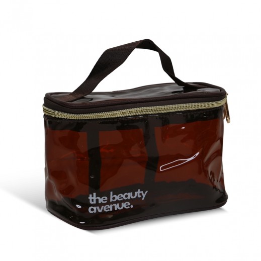 Cosmetic Case With Handle Brown By The Beauty Avenue - delivered by Taw9eel Fast