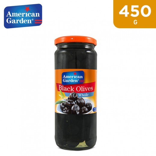 American Garden Whole Black Olives (450 g) - delivered by Taw9eel Fast