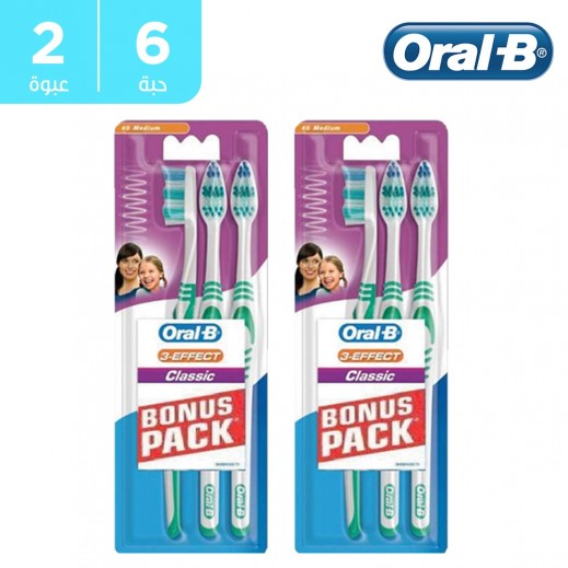 Oral-B Toothbrush Classic 40 Medium 2 + 1 Free (2 Packs)