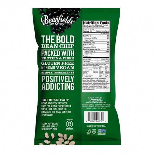 Buy Beanfields Bean Chips Jalapeno Nacho Gluten Free 156 g توصيل