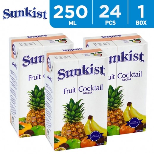 Sunkist Fruit Cocktail Nectar Juice 24 x 250 ml - delivered by Taw9eel Fast