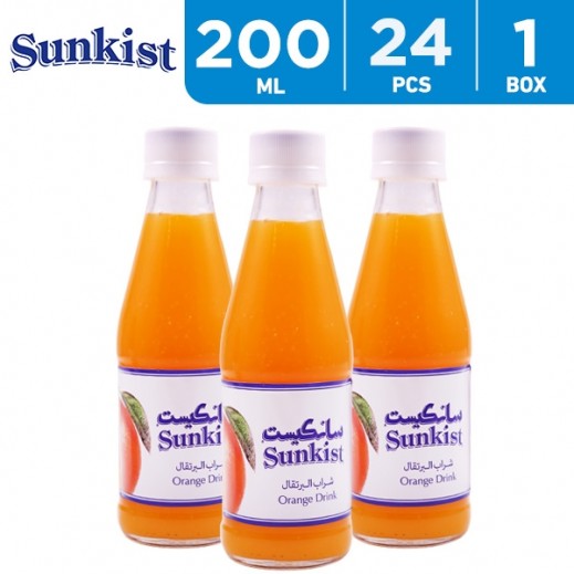 Sunkist Orange Drink Juice Bottle 24 x 200 ml - delivered by Taw9eel Fast