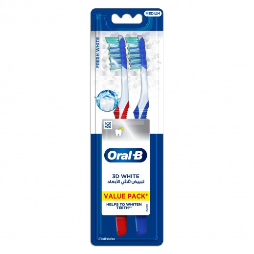 Oral-B Tooth Brush Adv 3D Fresh 40 Medium 1+1 Assorted Colours