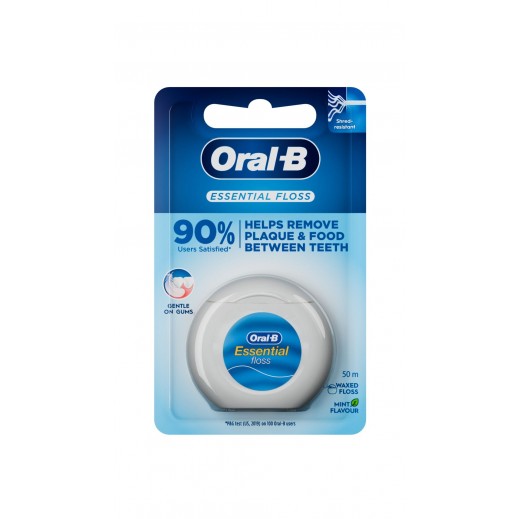 Oral-B Essential Waxed Mint Dental Floss 50m - delivered by Taw9eel Fast