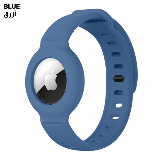 AirTag Silicone Wrist Strap - Blue - delivered by Taw9eel Fast