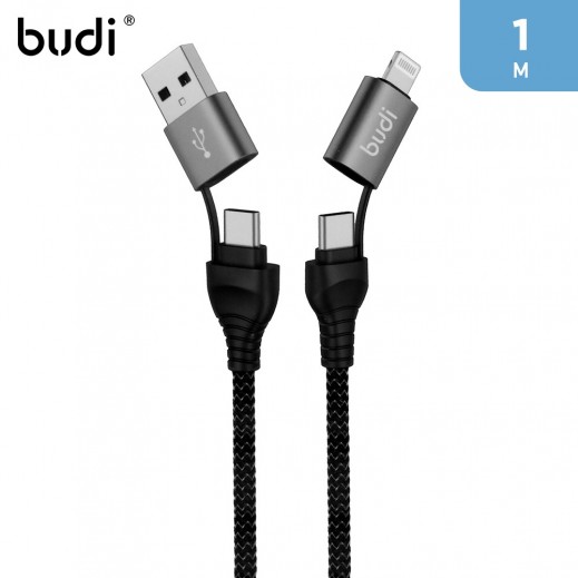 4 in 1 65W/20W PD Charging & Sync Cable 1 m By Budi - delivered by Taw9eel Fast