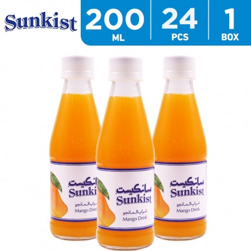 Sunkist Mango Drink Juice Bottle 24 x 200 ml - delivered by Taw9eel Fast