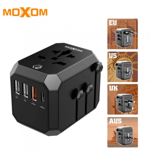 Moxom PD Global Travel Adapter with USB Charger - delivered by Taw9eel Fast