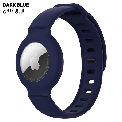 AirTag Silicone Wrist Strap - Dark Blue - delivered by Taw9eel Fast