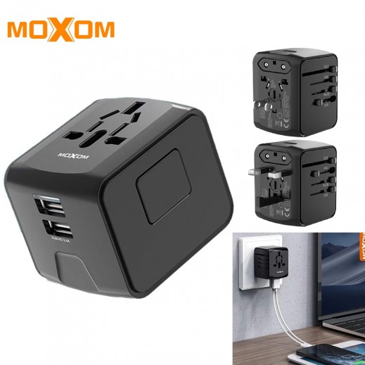 Universal Travel Adapter with USB Charger By Moxom - delivered by Taw9eel Fast