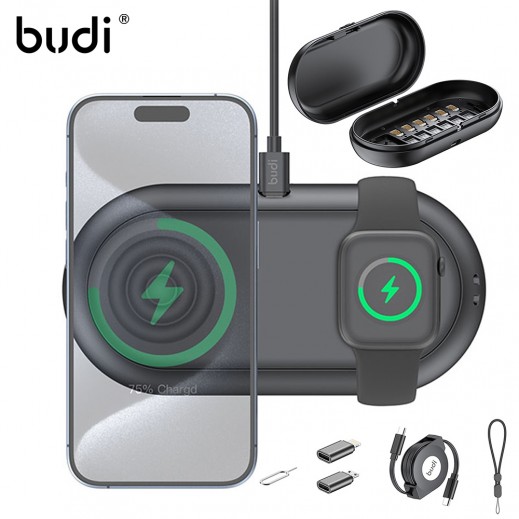 3 In 1 Wireless Charger With Travel Multi functional Storage Box by Budi - delivered by Taw9eel Fast