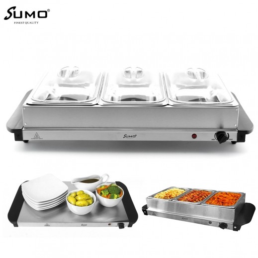Sumo 2 in 1 300W Mini Tray Buffet with 3 Sections - delivered by Taw9eel Fast
