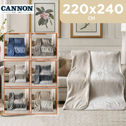 Cannon Flannel & Sherpa Bonded Blanket 220 x 240 Cm  - delivered by Taw9eel within 48 working hour 