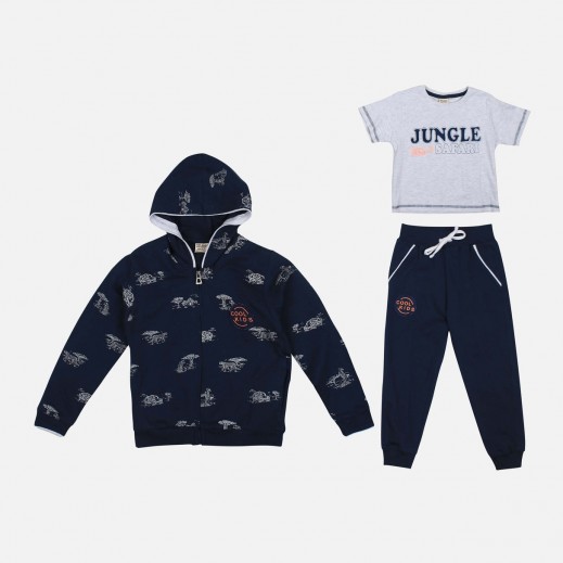 Nsport Boys 3 Pieces Set - Navy Blue - delivered by Taw9eel in 24 hours 