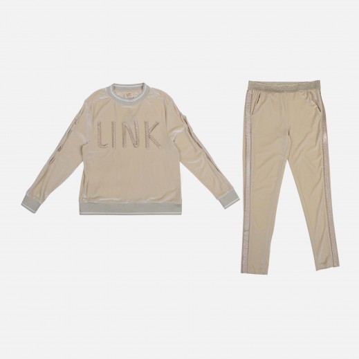 Nsport Girls Fashion 2 Pieces Set - Beige - delivered by Taw9eel in 24 hours 