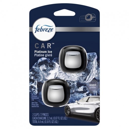 Febreze Car Platinum Ice Scent Vent Clip 2.2 ml  2Pcs - delivered by Taw9eel within 1 working day 