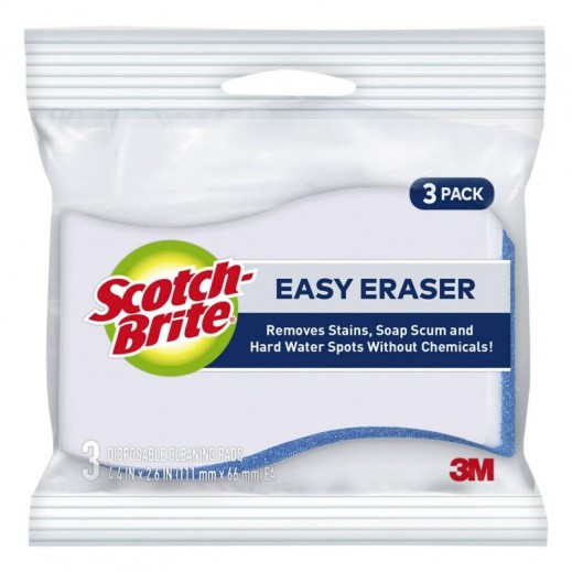 Scotch-Brite Non-Scratch Eraser Sponge 4.4 × 2.6 Inches - 3 Pieces - delivered by Taw9eel Fast