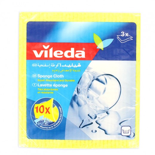 Vileda Wiping Sponge Cloth 3Pcs - delivered by Taw9eel Fast