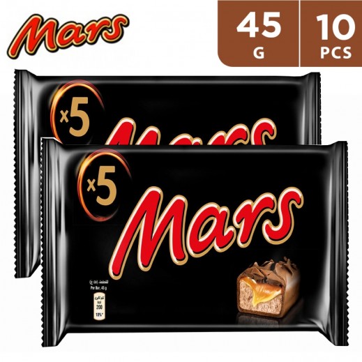 Mars Caramel Chocolate Bars Twin Pack (5 x 45 g) x 2 pack - delivered by Taw9eel Fast