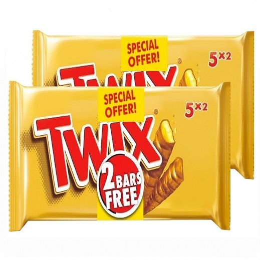 Twix Chocolate Bar 5 x 50 g (2 Pack)