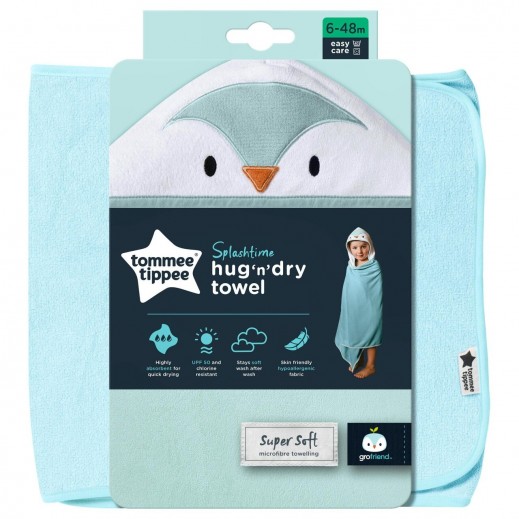 Tommee Tippee Penguin Printed Dry Towel - From 6 To 48 Months