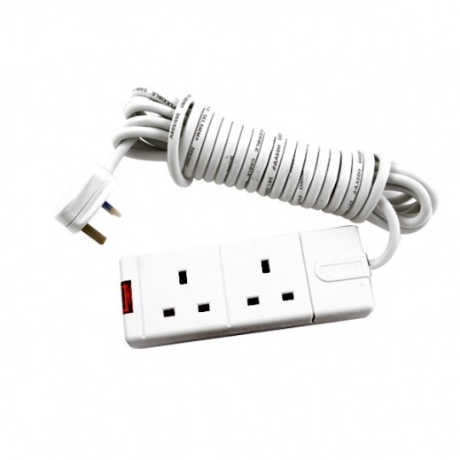 2 Way 5 M Power Extension – White