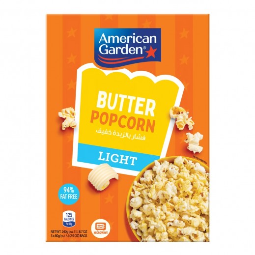 American Garden Light Butter Popcorn 240 g - delivered by Taw9eel Fast