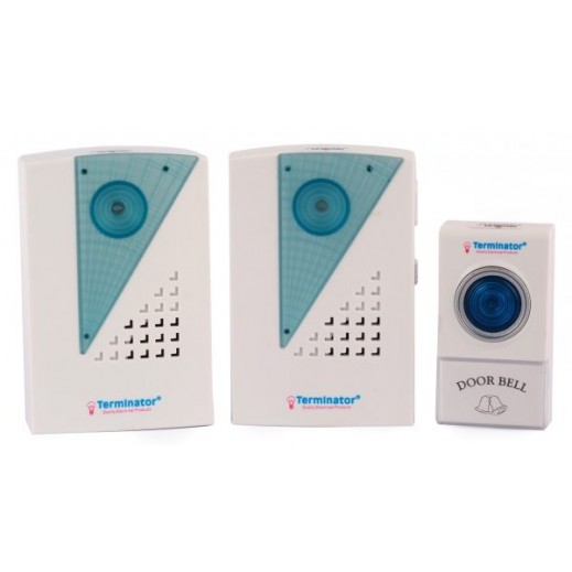 Terminator wireless digital door bell – White & Blue - delivered by Taw9eel Fast